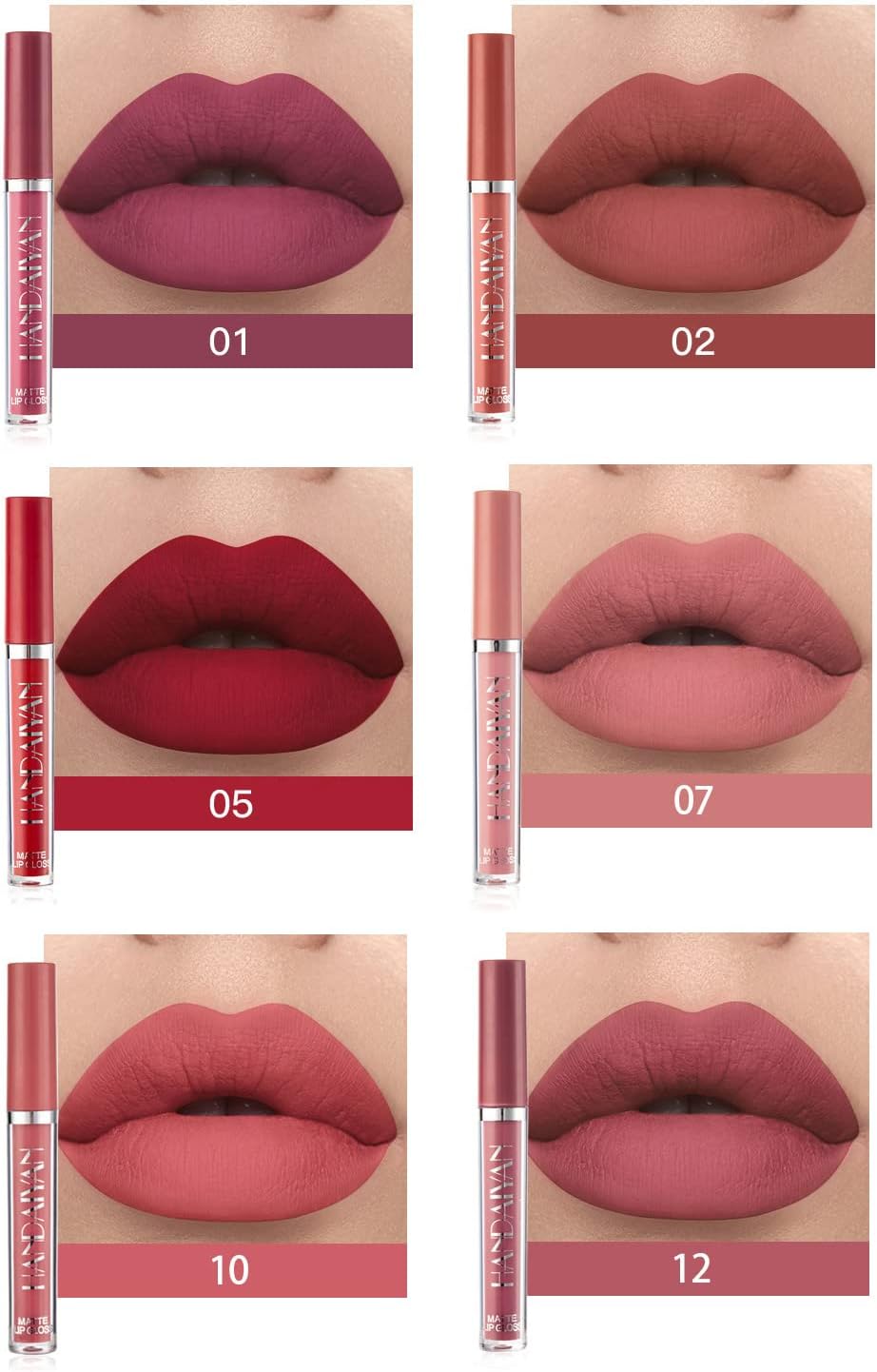 BestLand 6Pcs Matte Liquid Lipstick Makeup Set, Matte liquid Long-Lasting Wear Non-Stick Cup Not Fade Waterproof Lip Gloss (Set C) - Image 2