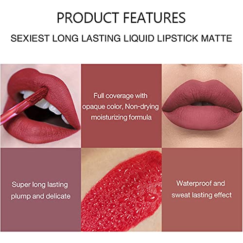 BestLand 6Pcs Matte Liquid Lipstick Makeup Set, Matte liquid Long-Lasting Wear Non-Stick Cup Not Fade Waterproof Lip Gloss (Set C) - Image 7