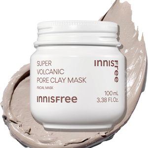 innisfree Super Volcanic Pore Clay Mask, Korean Pore Clearing Clay Mask with Volcanic Clusters and AHA